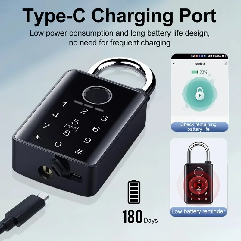 Letter Opener Brass - Inteligentna kłódka Tuya z hasłem, odciskiem