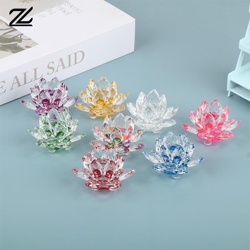 Paper Weight Crystal - 60mm kwarcowy rękodzieło, kryształ, kwiat lotosu
