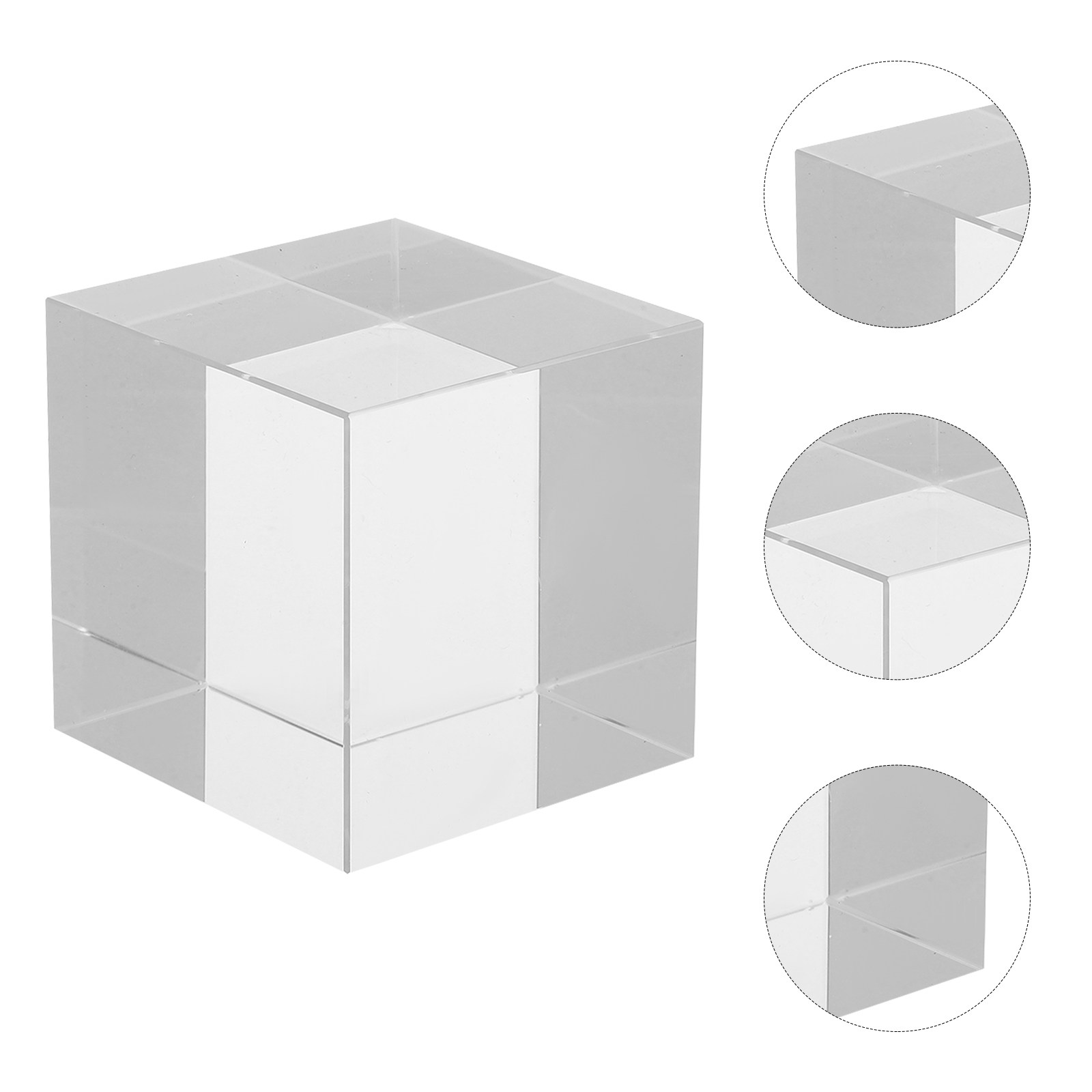 Book Weight Glass - Kwadratowy kryształowy przycisk do papieru, przezroczysty