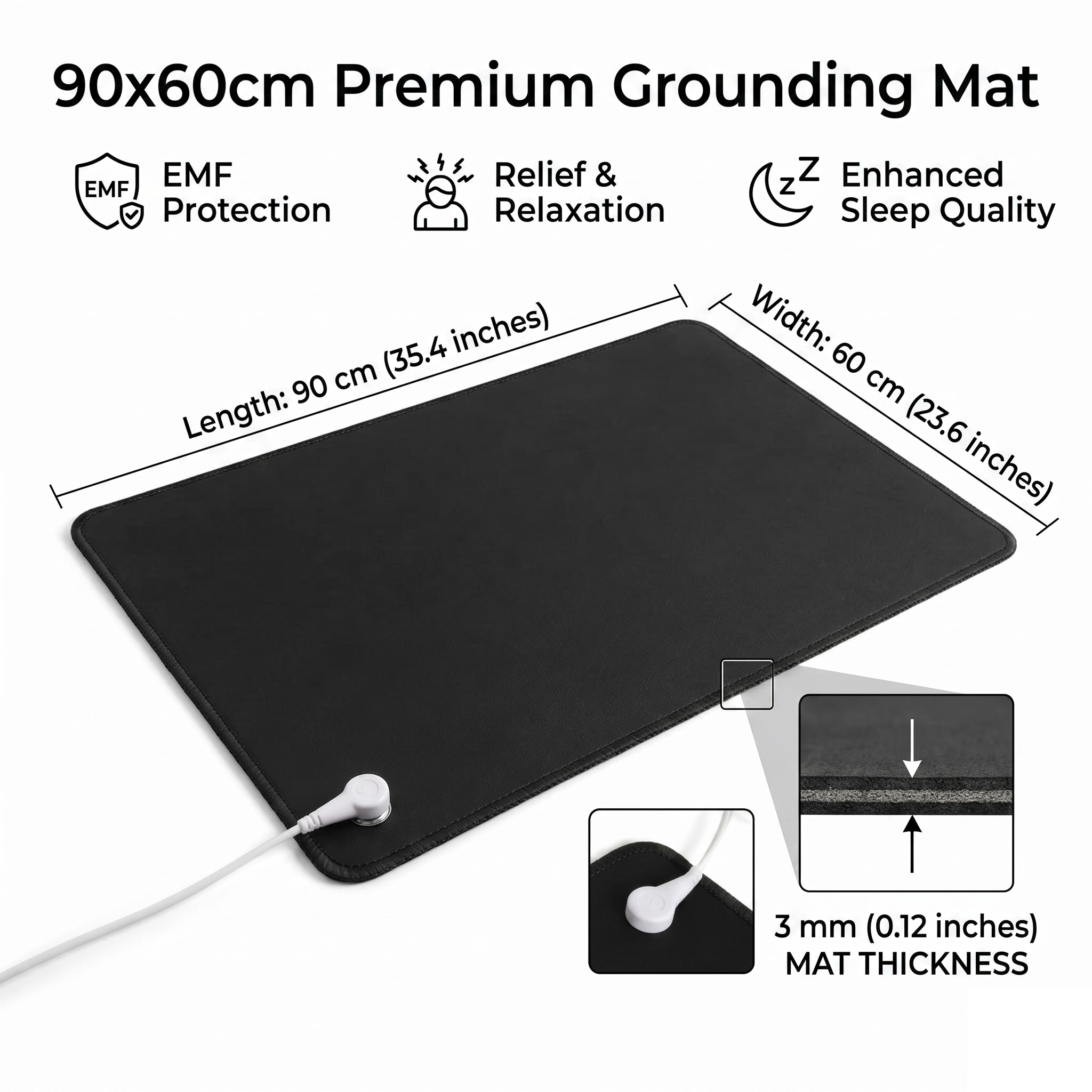 Leather Desk Pad - Mata uziemiająca z ekoskóry PU 3mm,